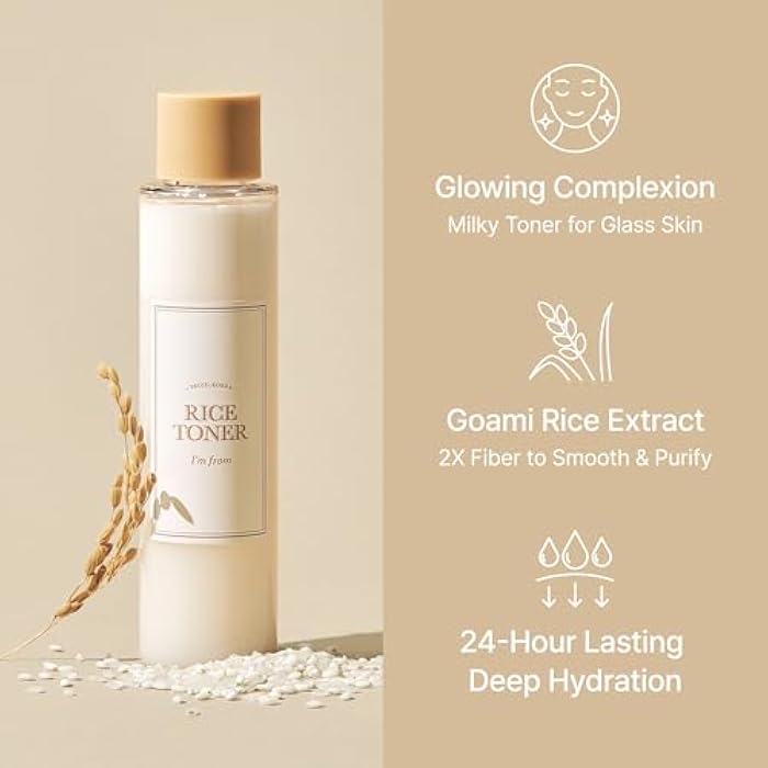 I'm from Rice Toner, Milky Toner for Glowing Skin, Korean Rice, Glow Essence with Niacinamide, Hydrating for Dry, Dull, Combination Skin, Vegan, Fragrance Free, Glass Skin 5.07 Fl Oz - Image 3