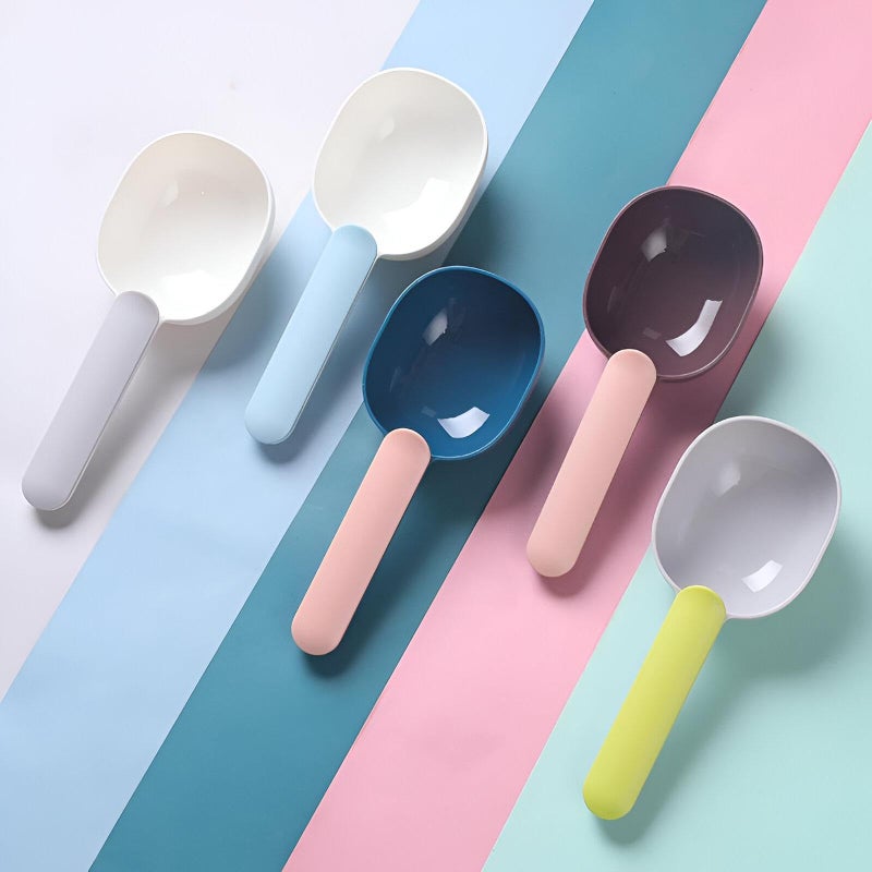 Pet food spoons-large colored plastic spoons and ladle clips for rice, 7.9 inch, ideal for the precise configuration of flour, whole grain, baking ingredients in kitchen or restaurant settings (5pcs) - Image 1