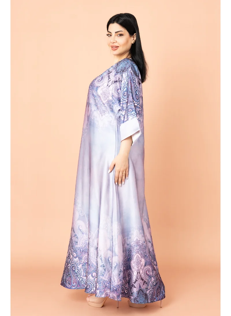 IKKXA Abstract Design Modern Jalabiya IK1005 Purple