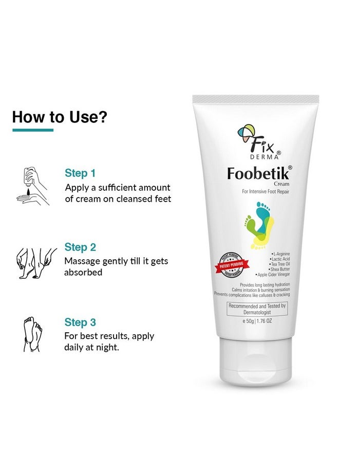FIXDERMA Foobetik Cream, Foot Cream, Foot Care For Diabetic, For Dry & Cracked Feet, Moisturizes & Soothes Feet, Heel Repair, For Calloused, Or Chapped Skin, Paraben Free - 50G  - Image 5