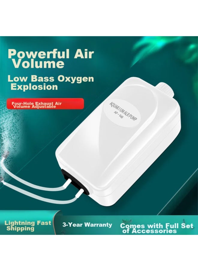 TG Taoge Aquarium Air Pump, Fish Oxygenator, Quiet Small Household Fish Tank Oxygenator, Air Pump Ap948, Dual-hole 10w - Image 1