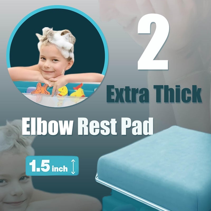 Supa Ant Baby Bath Kneeler and Elbow Rest Pad –Mom’s Choice Award Winner –US-Designed Extra Thick Bathtub Kneeling Pad with 8 Suction Cups, 5-Pocket Organizer, Non-Slip, Cushioned, Durable (Blue) - Image 3