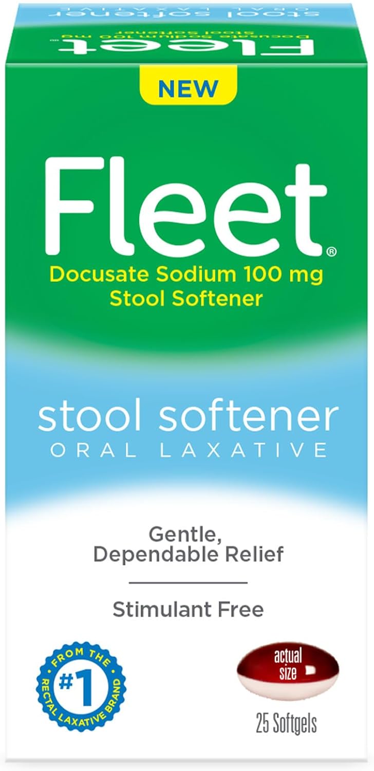 Fleet Fleet Laxative, Stool Softener, Stimulant Free Oral Laxative for Constipation Relief, 25 Count Softgels