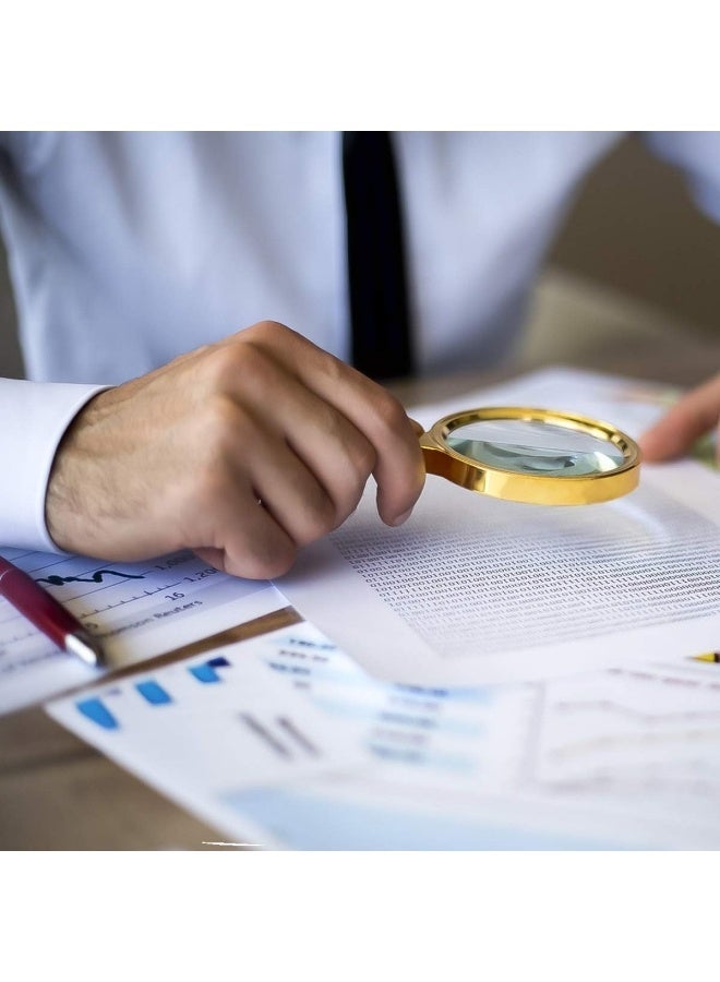 نظارات مكبرة كبيرة الحجم 10X، عدسة مكبرة للقراءة مقاومة للكسر، عدسة مكبرة 60 مم، عدسة زجاجية بصرية عالية الدقة مع مقبض مانع للانزلاق - Image 3