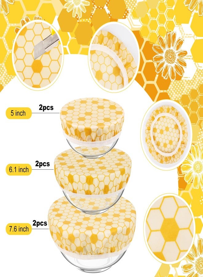 Pinsit 6Pcs Beeswax Bowl Covers, Reusable Bowl Covers 3 Sizes, Kitchen Storage Containers Lids for Food, Bread, Fruits and Leftover - Image 2