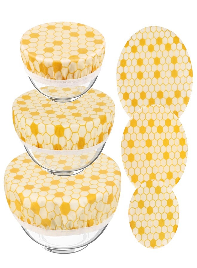 Pinsit 6Pcs Beeswax Bowl Covers, Reusable Bowl Covers 3 Sizes, Kitchen Storage Containers Lids for Food, Bread, Fruits and Leftover - Image 1