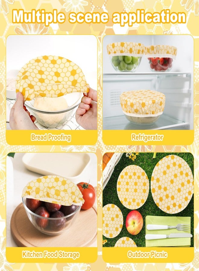 Pinsit 6Pcs Beeswax Bowl Covers, Reusable Bowl Covers 3 Sizes, Kitchen Storage Containers Lids for Food, Bread, Fruits and Leftover - Image 3
