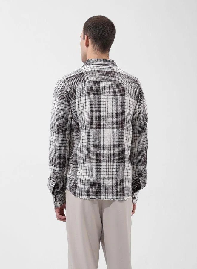 ذا انديان كراج كو Men Regular Fit Checked Cutaway Collar Full Sleeves Shirt