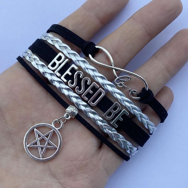 DOLON Blessed Be Bracelet Pentagram Star Charm Witch Gift Wiccan Jewelry - Image 3