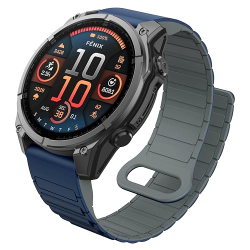MYSNBKN Watch Bands Compatible with Garmin Fenix 8 47mm / Fenix 7 / Fenix 6, 22mm Double Sided Silicone Magnetic Watch Band Soft Sport Strap for Garmin Fenix 7 Pro/Fenix 6 Pro/Fenix 5 Plus Smart Watch - Image 1