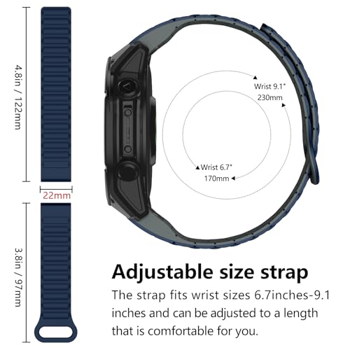 MYSNBKN Watch Bands Compatible with Garmin Fenix 8 47mm / Fenix 7 / Fenix 6, 22mm Double Sided Silicone Magnetic Watch Band Soft Sport Strap for Garmin Fenix 7 Pro/Fenix 6 Pro/Fenix 5 Plus Smart Watch - Image 5