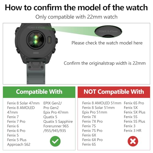 MYSNBKN Watch Bands Compatible with Garmin Fenix 8 47mm / Fenix 7 / Fenix 6, 22mm Double Sided Silicone Magnetic Watch Band Soft Sport Strap for Garmin Fenix 7 Pro/Fenix 6 Pro/Fenix 5 Plus Smart Watch - Image 4