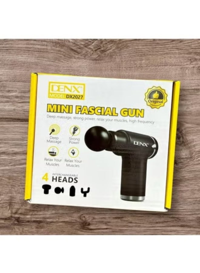 Denx Deep Tissue Electric Massage Gun – Full-Body Muscle Pain Relief | Quiet High-Torque Motor | 4 Interchangeable Massage Heads | Adjustable Speed Levels | Handheld Percussion Massager for Post-Workout Recovery, Relaxation & Stress Relief – Black - Image 2