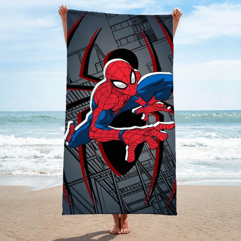 Jay Franco Marvel Spiderman Bath Pool Beach Towel - Kids Grey Super Soft & Absorbent 100% Cotton Towel, Measures 28 x 58 - Image 2