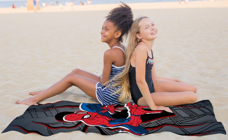 Jay Franco Marvel Spiderman Bath Pool Beach Towel - Kids Grey Super Soft & Absorbent 100% Cotton Towel, Measures 28 x 58 - Image 4