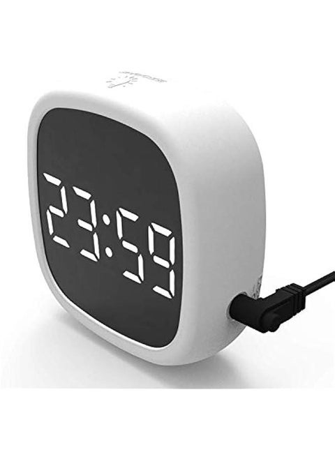 LED Digital Snooze Alarm Clock, Alarm Clock Digital Travel Alarm Clocks Bedside Battery Mains Powered Dual Loud Alarms for Heavy Sleepers LED Clock with Adjustable Brightness Snooze and Adapter