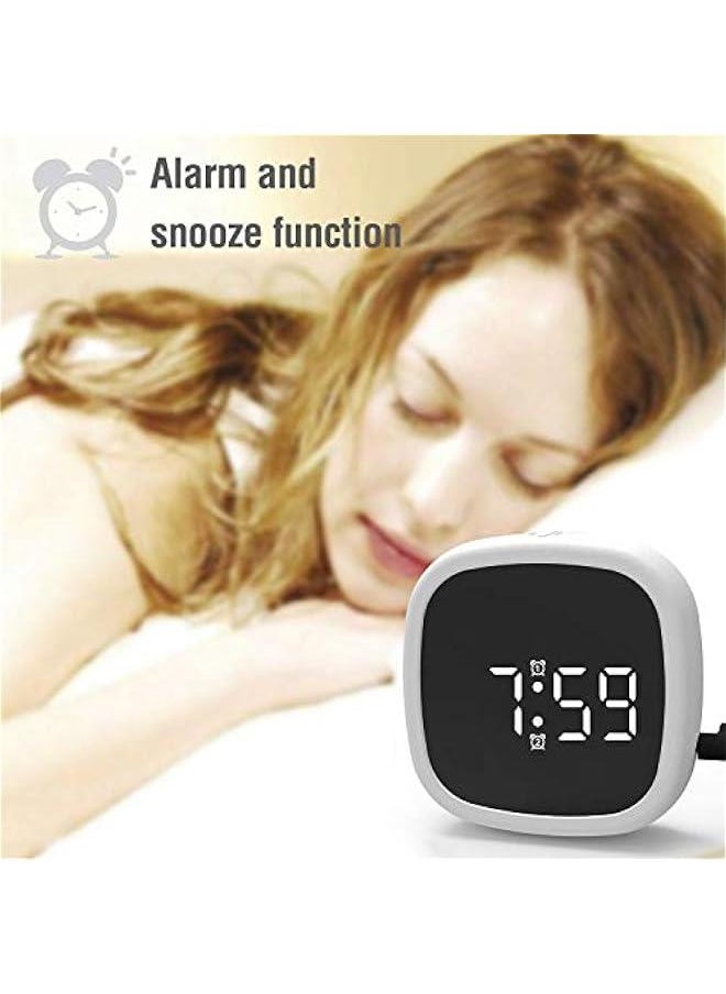 LED Digital Snooze Alarm Clock, Alarm Clock Digital Travel Alarm Clocks Bedside Battery Mains Powered Dual Loud Alarms for Heavy Sleepers LED Clock with Adjustable Brightness Snooze and Adapter