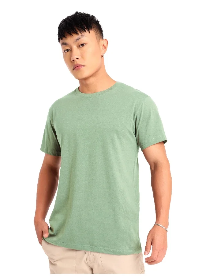 بيونغ Seafoam Green Plain T-shirt For Men