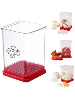 Oasisgalore Fruit Slicer, Egg Slicing Cup, Multifunctional Stainless Steel Fruit and Vegetable Slicer Portable Egg Slicing Tool Suitable for Making Strawberry Banana Fruit and Vegetable Salad Platter  - Image 1