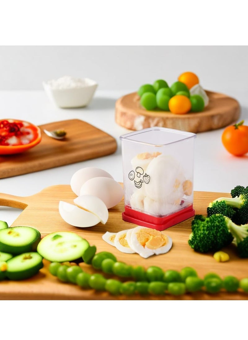 Oasisgalore - Fruit Slicer, Egg Slicing Cup, Multifunctional Stainless Steel Fruit and Vegetable Slicer Portable Egg Slicing Tool Suitable for Making Strawberry Banana Fruit and Vegetable Salad Platter - Image 1