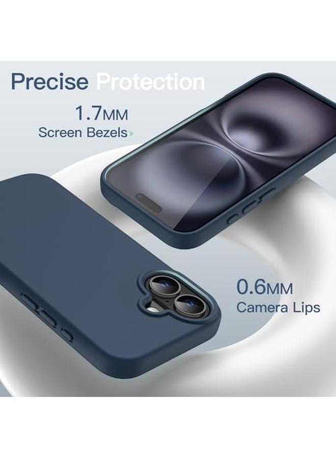 Jetech Liquid Silicone Case For Iphone 16 6.1 Inch Silky Soft Touch Full Body Protective Phone Case Anti Scratch Shockproof Cover With Microfiber Lining Navy Blue - Image 5
