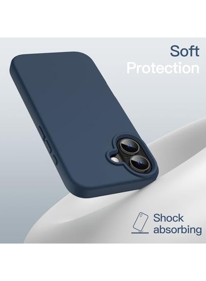 Jetech Liquid Silicone Case For Iphone 16 6.1 Inch Silky Soft Touch Full Body Protective Phone Case Anti Scratch Shockproof Cover With Microfiber Lining Navy Blue - Image 4