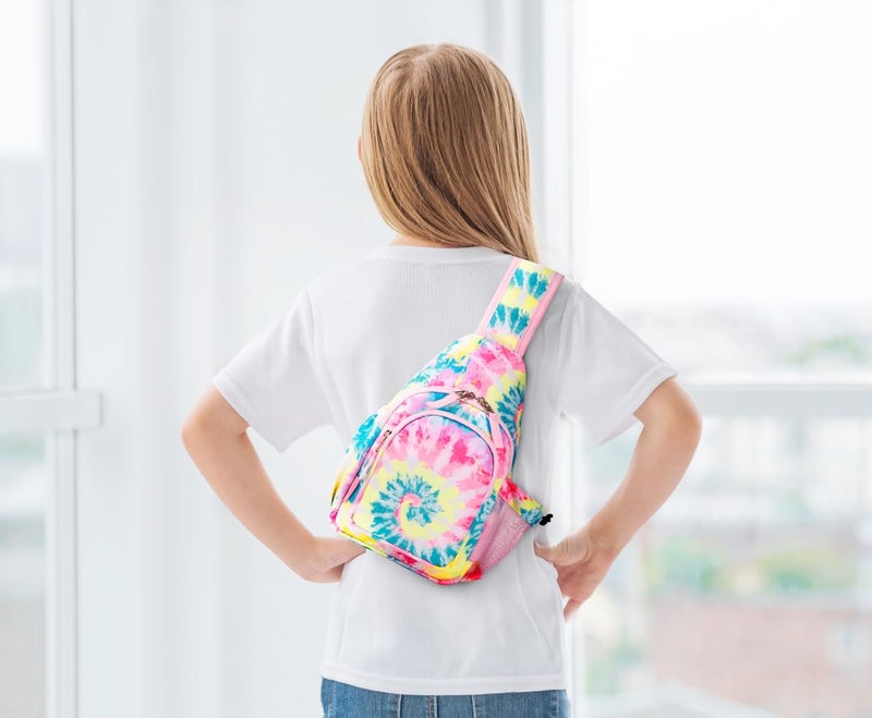 Choco Mocha Girls Sling Bags Kids Crossbody Bag for Girls Kids Sling Bags Ages 8-12 Girl Purse Christmas Purses Gifts, Tie Dye-Rainbow - Image 2