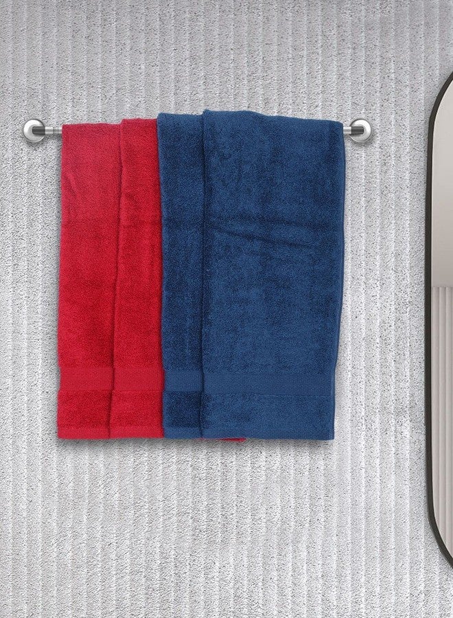 BIANCA Ultra Soft Zero Twist 100% Cotton Towel -4pc Hand Towel (Paradiso) | Super Absorbent, Fluffy | AeroCore Organic Technology - for Men, Women, Gym, Kitchen Solid-Navy/Burgundy - Image 1