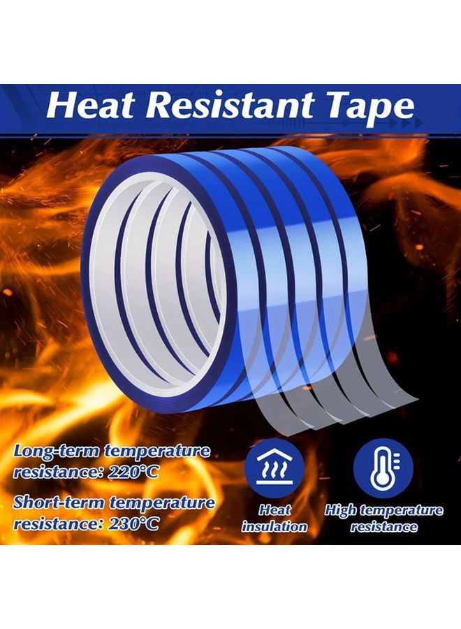 6 Rolls 10mm x 30m Blue Heat Sublimation Tape Heat Resistant No Residue - Image 5