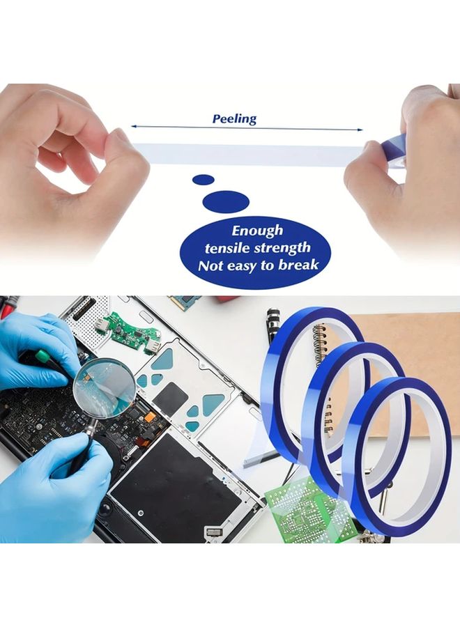 6 Rolls 10mm x 30m Blue Heat Sublimation Tape Heat Resistant No Residue - Image 4