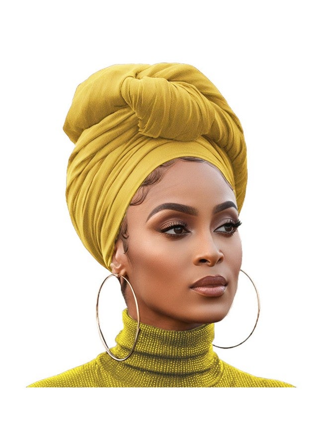 Xtrend 1 Piece Extra Wide Breathable Soft Fashion Halo Jersey Turban for Women (Turmeric) - Image 1