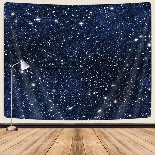 GOAOK Outer Space Galaxy Tapestry, Dark Blue Starry Night Sky Stars Moon Ceiling Tapestries, 60"X40"Inch Fantasy Cosmic Universe Celestial Small Tapestry Wall Hanging for Bedroom Room Dorm - Image 2