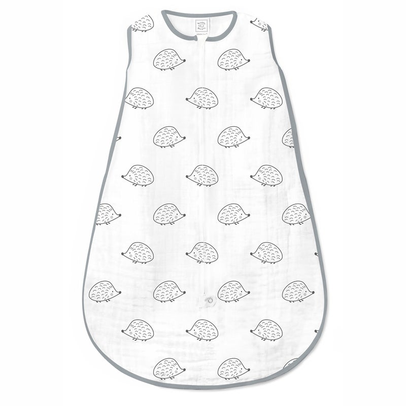 SwaddleDesigns SwaddleDesigns Baby Sleep Sack 06 months Cotton Muslin Wearable Blanket with 2way Zipper NonWeighted Sleeping Sack for Safer Sleep Black Hedgehog Small