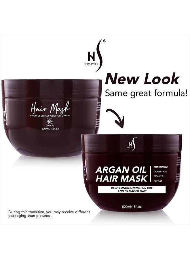 HerStyler Hair Mask And Argan Oil Hair Serum Set - Deep Conditioning Mask For Soft Hair Texture - Hair Mask Serum For Frizzy Hair - Argan Oil Mask From Hair Care Set - Image 4