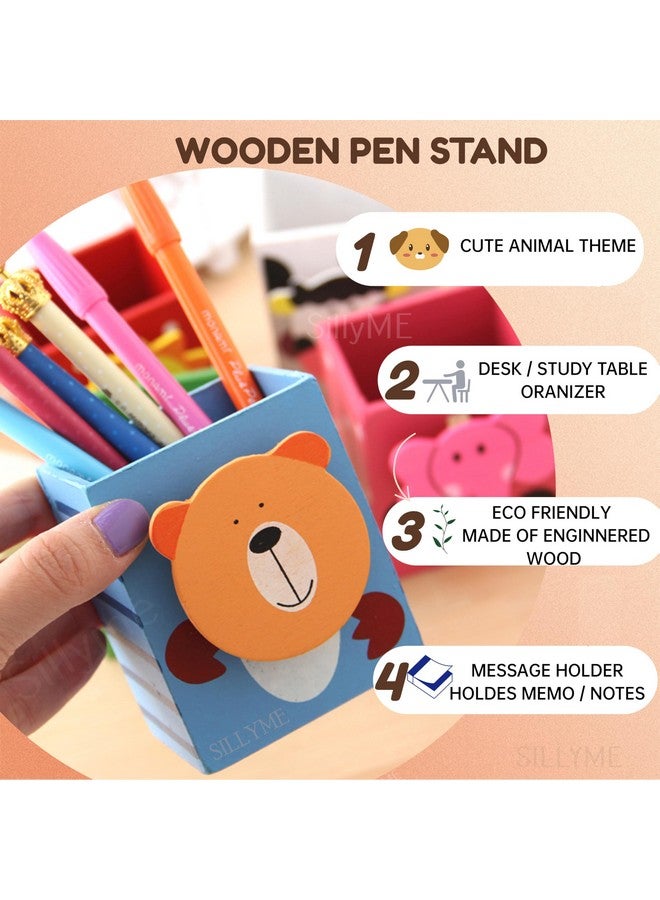 SILLYME Wooden Pencil Box Return Gifts Birthday Party for Kids - 6pcs | Birthday Return Gifts for Kids | Cute Animal Theme Stationery Placer Eco Friendly Bday Returns Gift Item in Bulk - Image 2