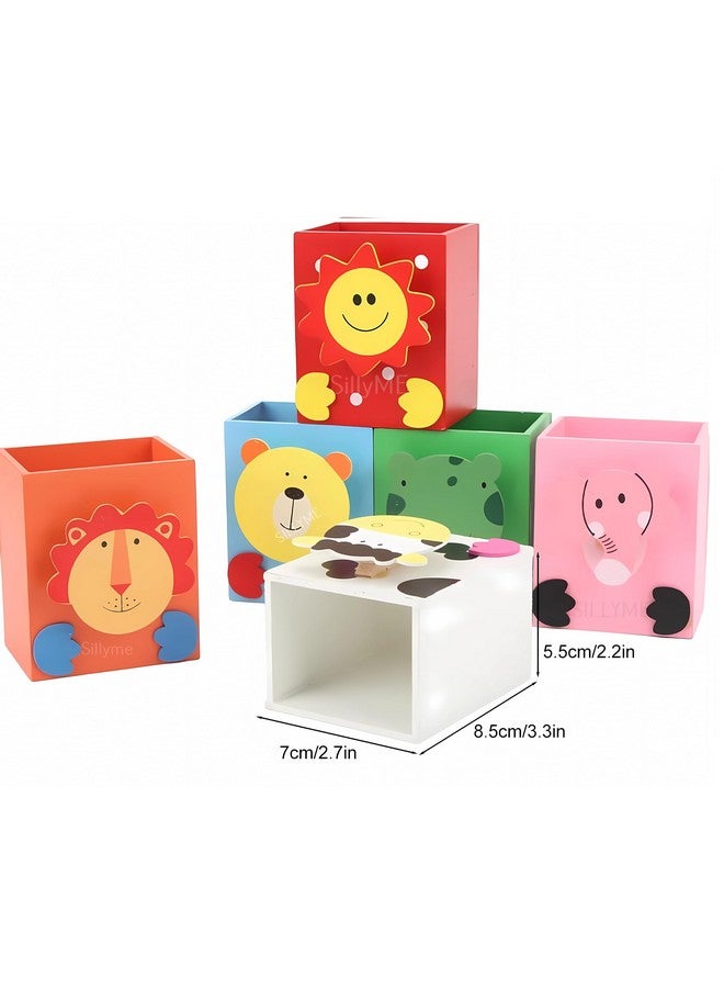 SILLYME Wooden Pencil Box Return Gifts Birthday Party for Kids - 6pcs | Birthday Return Gifts for Kids | Cute Animal Theme Stationery Placer Eco Friendly Bday Returns Gift Item in Bulk - Image 5