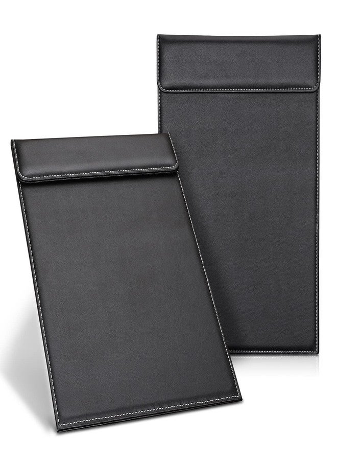 GORESE 2 Pack A4 Letter Size Clipboards, Black Faux Leather, Low Profile Magnetic Clip, 9" x 12.5" - Image 1