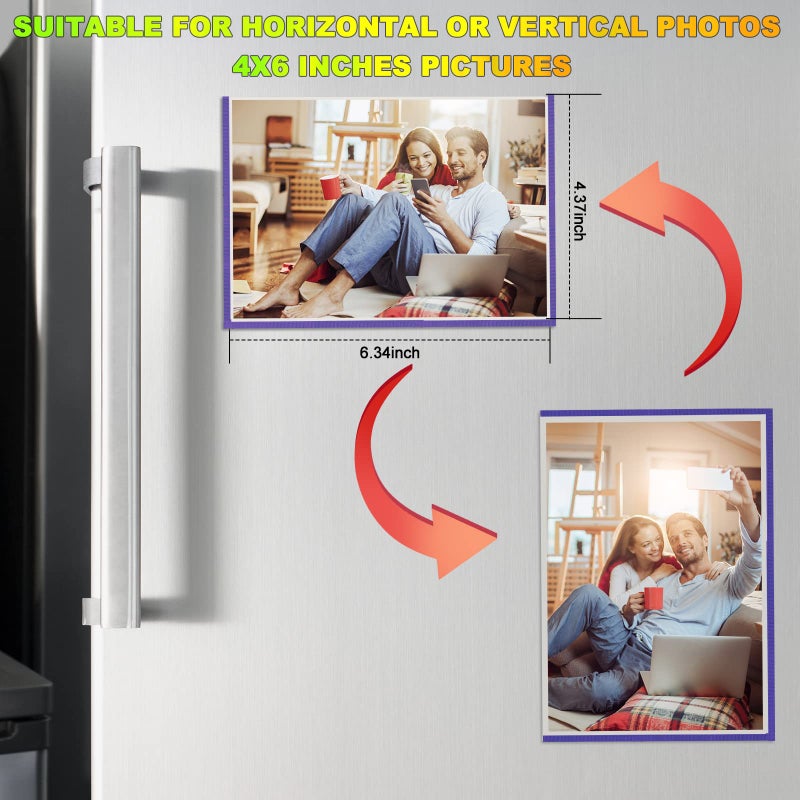 CHUNNIAO Purple Magnetic Picture Frame 4X6 for Refrigerator 10 Pack Photo Magnets Sleeves - Image 3