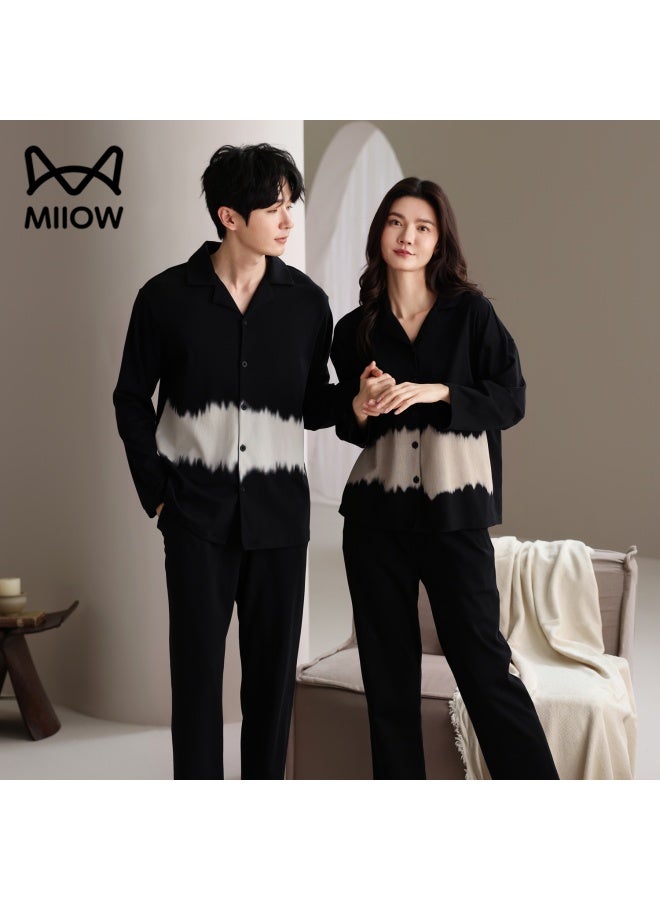 Miiow Couple's Pajamas, Men And Women Autumn Winter Pure Cotton, 2025 New Long-sleeve Cardigan, Simple Casual Plus Size Home Wear Set - Image 3