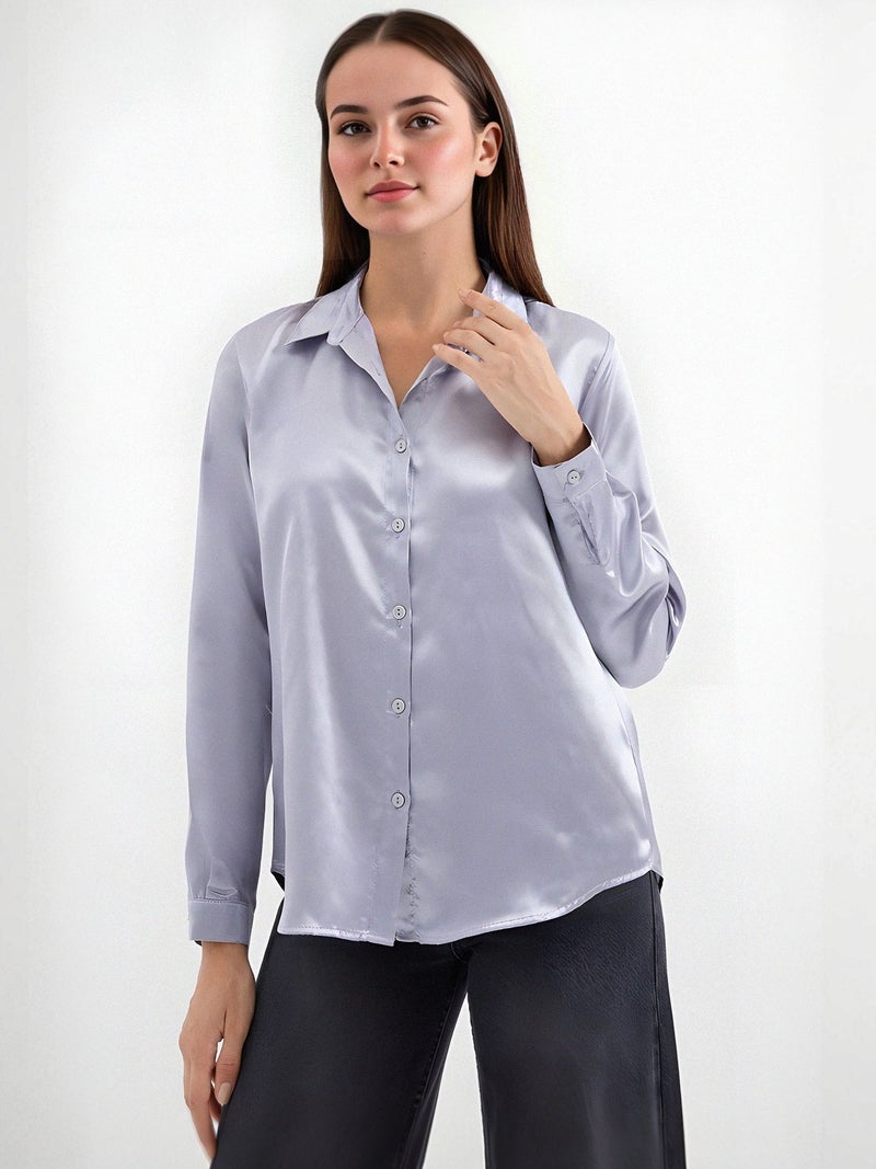 BIG DART BDART Satin Woven Button Shirt - Image 3