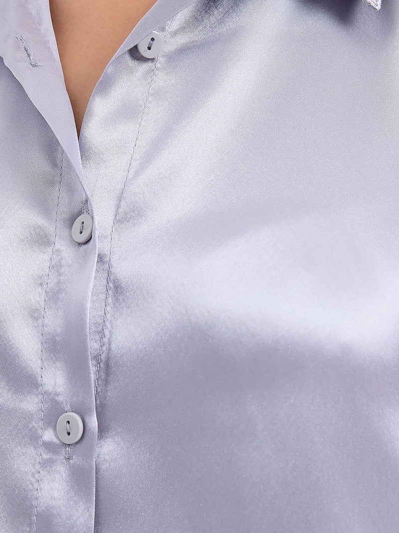 BIG DART BDART Satin Woven Button Shirt - Image 4