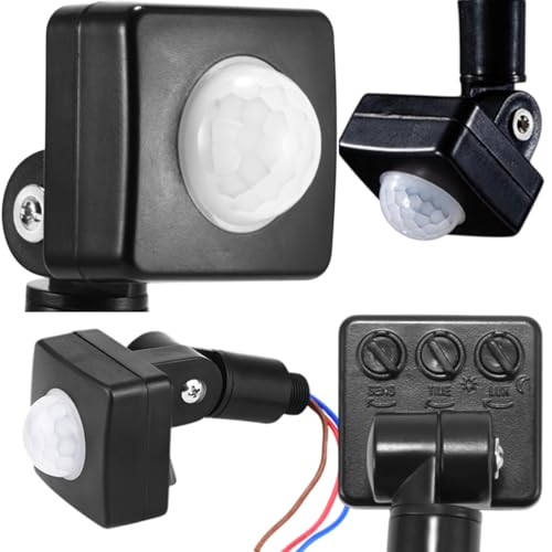 KIKVI Motion Sensor Outdoor Switch PIR, Light Beam Sensing Switch with Relay Output, Infrared Motion Activated Switch Replacement Detector for Wall Light Solar Security Lights Alarm - Image 1