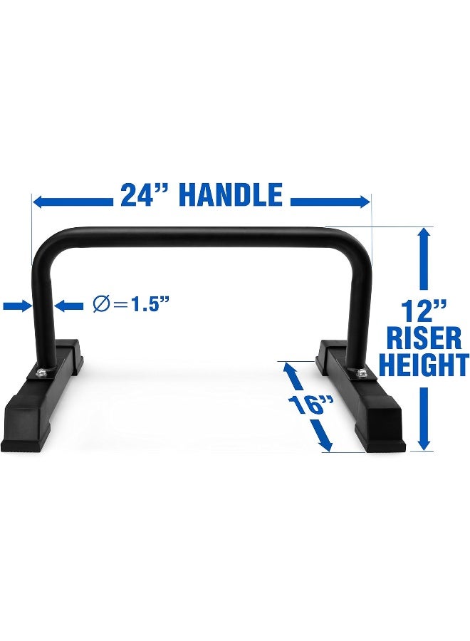 Yes4All Non-slip Steel Push Up Stand, Parallel Bars, Parallettes with Rubber Feet, Supports Calisthenics Exercises and Upper Body Strength Workouts - Black - Image 3