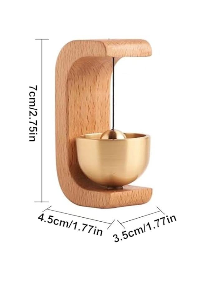 Door Chime for Entrance 【2PCS】 Magnetic Brass Doorbell | Handmade Wooden Doorbell Shopkeepers Bell for Door Opening | Wooden Magnetic Door Bell Chime for Entrance | Welcome Doorbell, 1 - Image 2