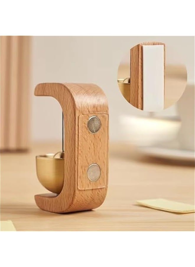 Door Chime for Entrance 【2PCS】 Magnetic Brass Doorbell | Handmade Wooden Doorbell Shopkeepers Bell for Door Opening | Wooden Magnetic Door Bell Chime for Entrance | Welcome Doorbell, 1 - Image 4