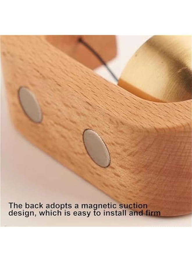 Door Chime for Entrance 【2PCS】 Magnetic Brass Doorbell | Handmade Wooden Doorbell Shopkeepers Bell for Door Opening | Wooden Magnetic Door Bell Chime for Entrance | Welcome Doorbell, 1 - Image 5