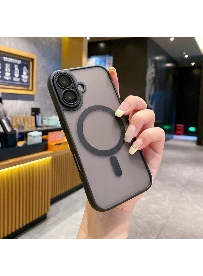 حافظة هاتف مغناطيسية سوداء مناسبة لجهاز iPhone 17 - مضادة للسقوط، رقيقة جدا، فاخرة، أسلوب بسيط - Image 3