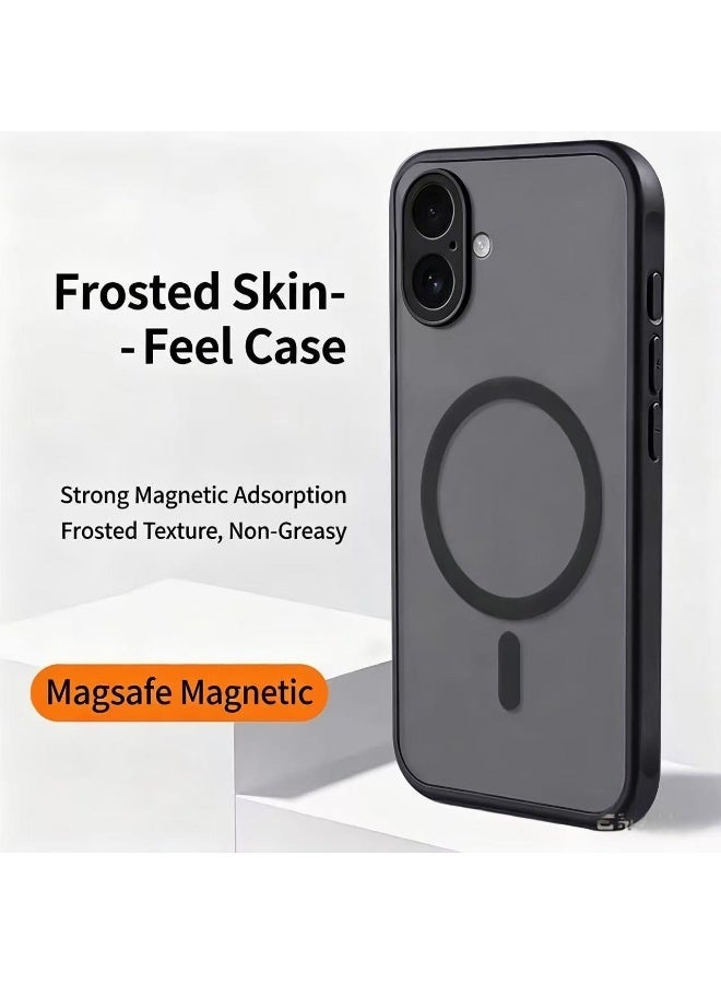 حافظة هاتف مغناطيسية سوداء مناسبة لجهاز iPhone 17 - مضادة للسقوط، رقيقة جدا، فاخرة، أسلوب بسيط - Image 1