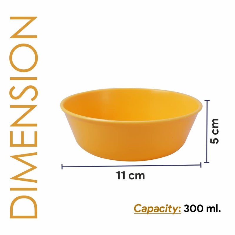 Wonder Wonder Plastic Sigma 300 Microwave Safe Multipurpose Mixing Bowls Set of 4 pc Bowl 300 ml Yellow  - Image 3