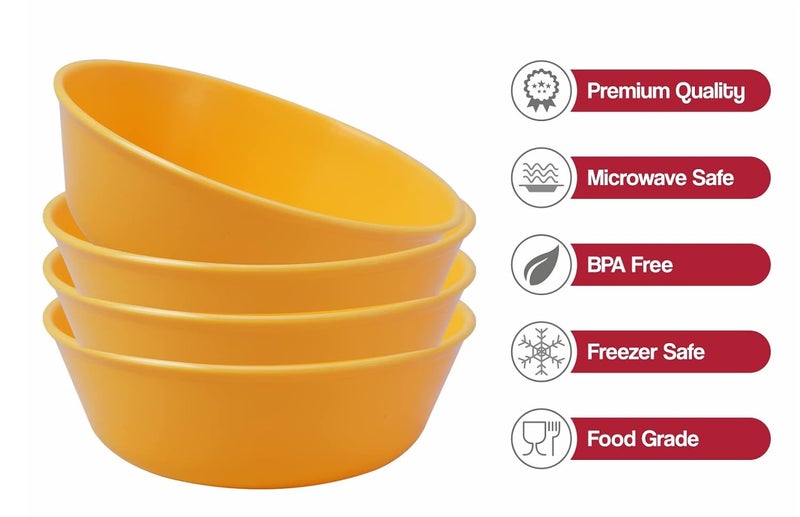 Wonder Wonder Plastic Sigma 300 Microwave Safe Multipurpose Mixing Bowls Set of 4 pc Bowl 300 ml Yellow  - Image 5
